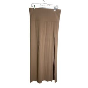 Skims Tan Brown Tube Dress Side Slit XL